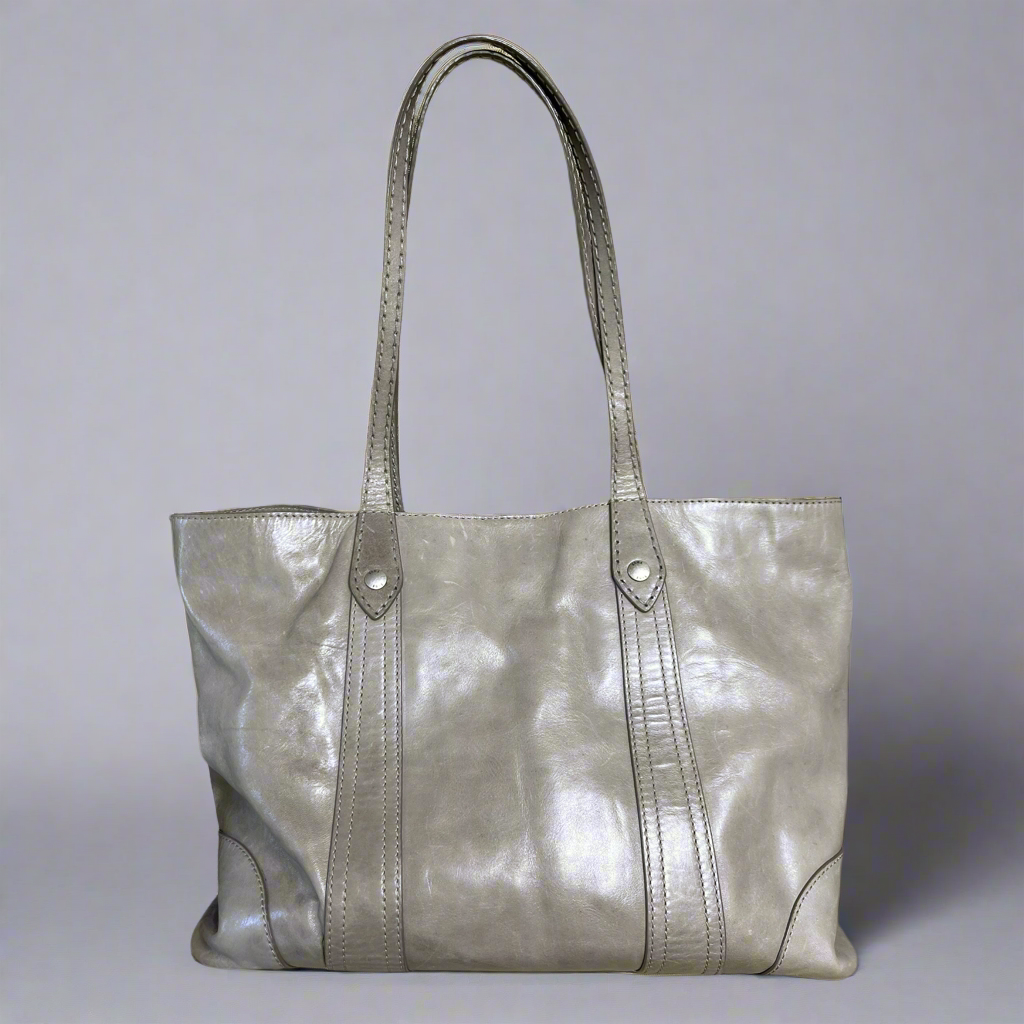 Frye gray leather Melissa bag