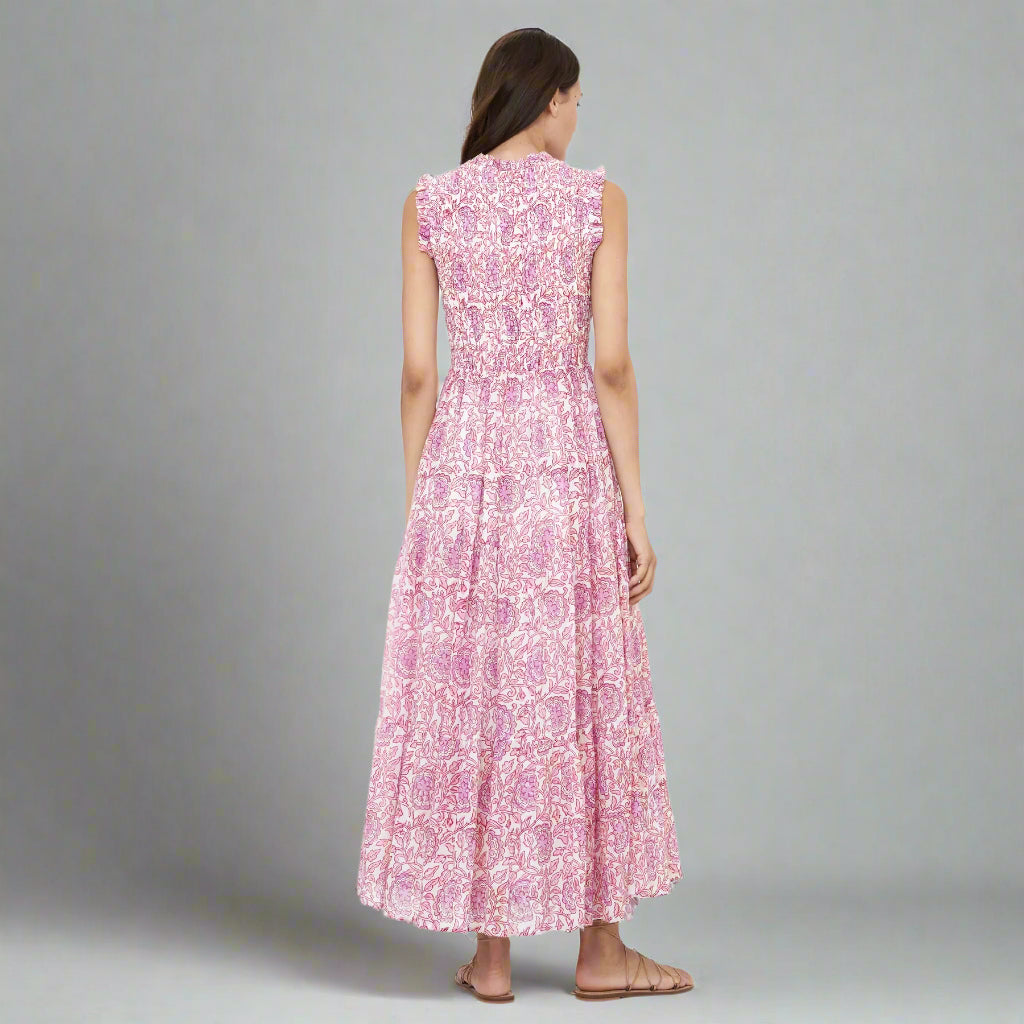 Oliphant pink floral Malta dress, size M