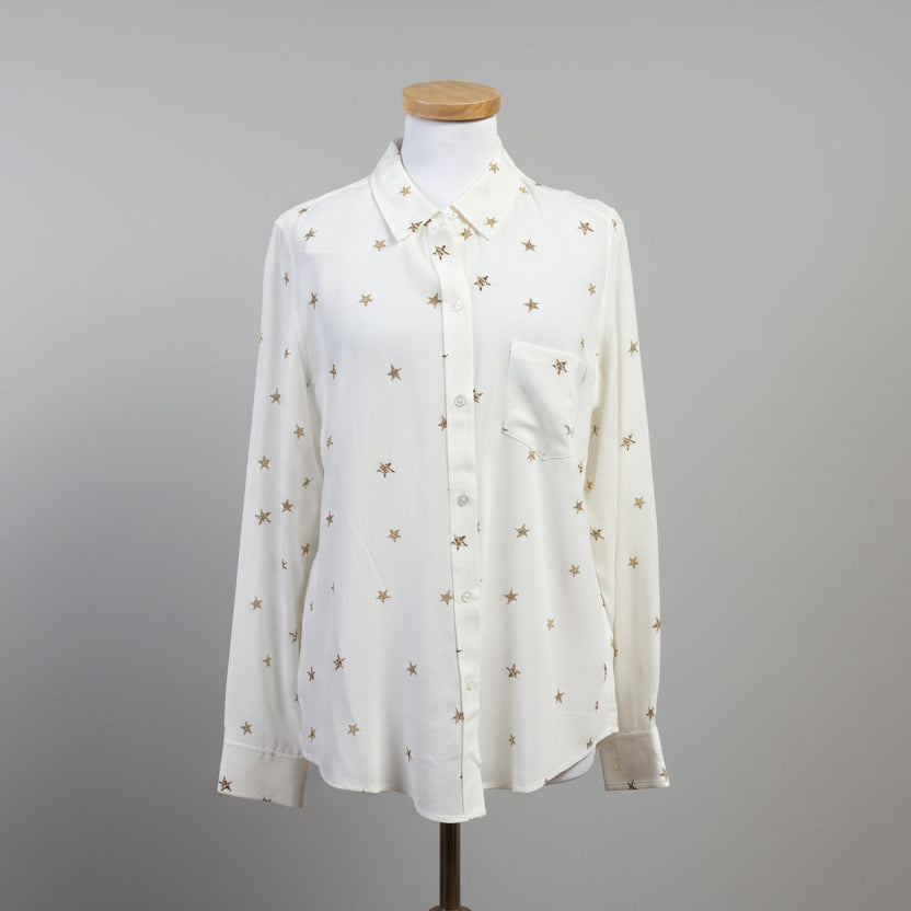 Rails ivory star print silk blouse, size M, NEW WITH TAGS!
