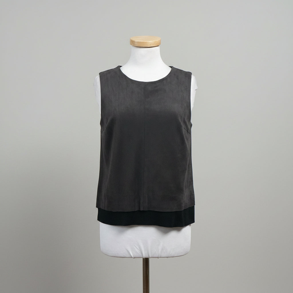 Drew gray faux suede Davis top, Size S