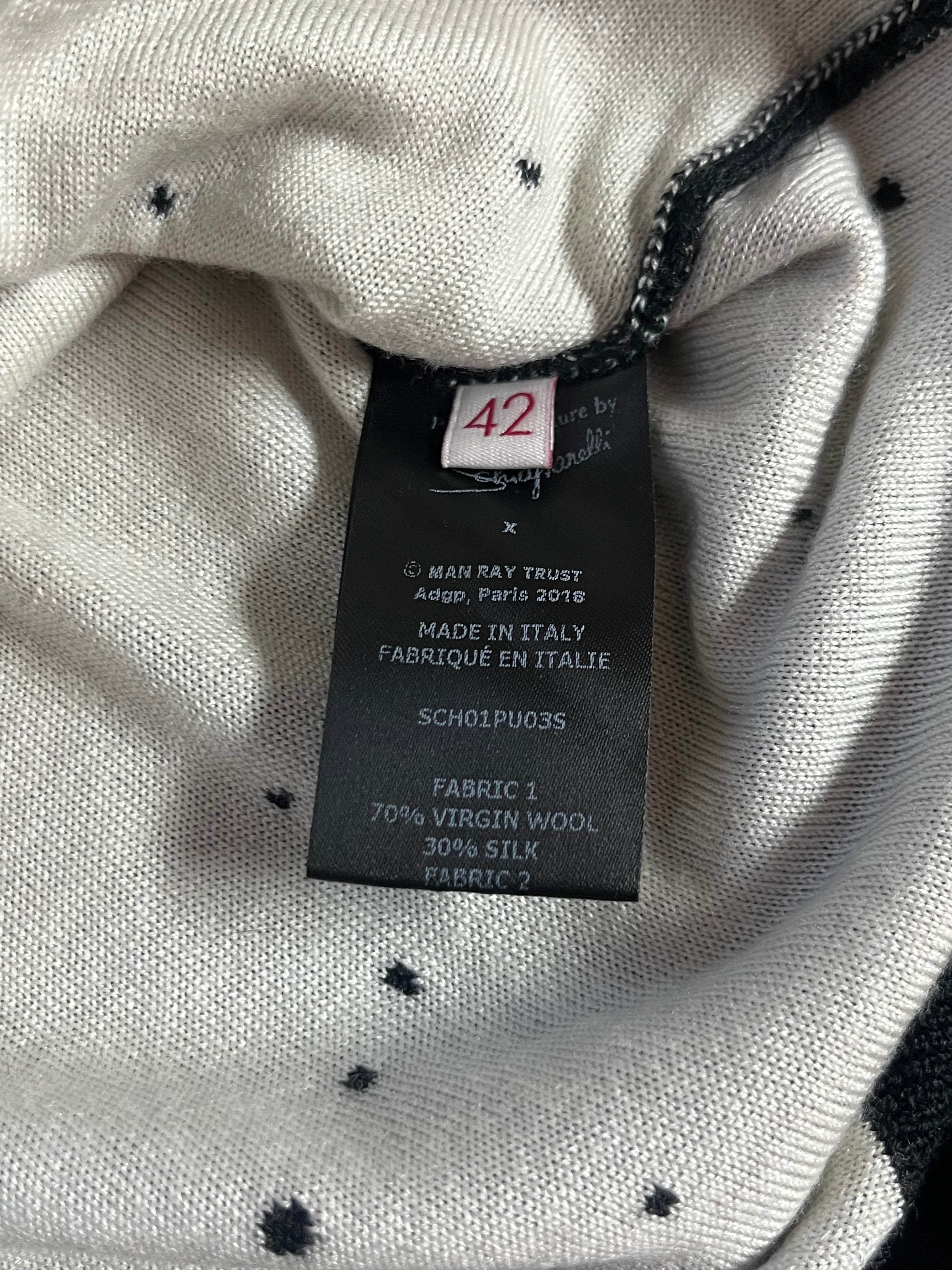 Schiaparelli black Man Ray Trust sweater with moon design, size 42 (size 10)