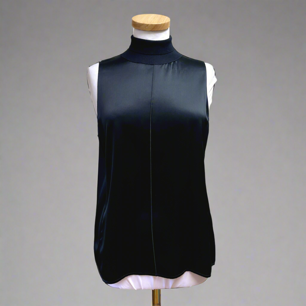 Rag & Bone navy silk blouse, size M