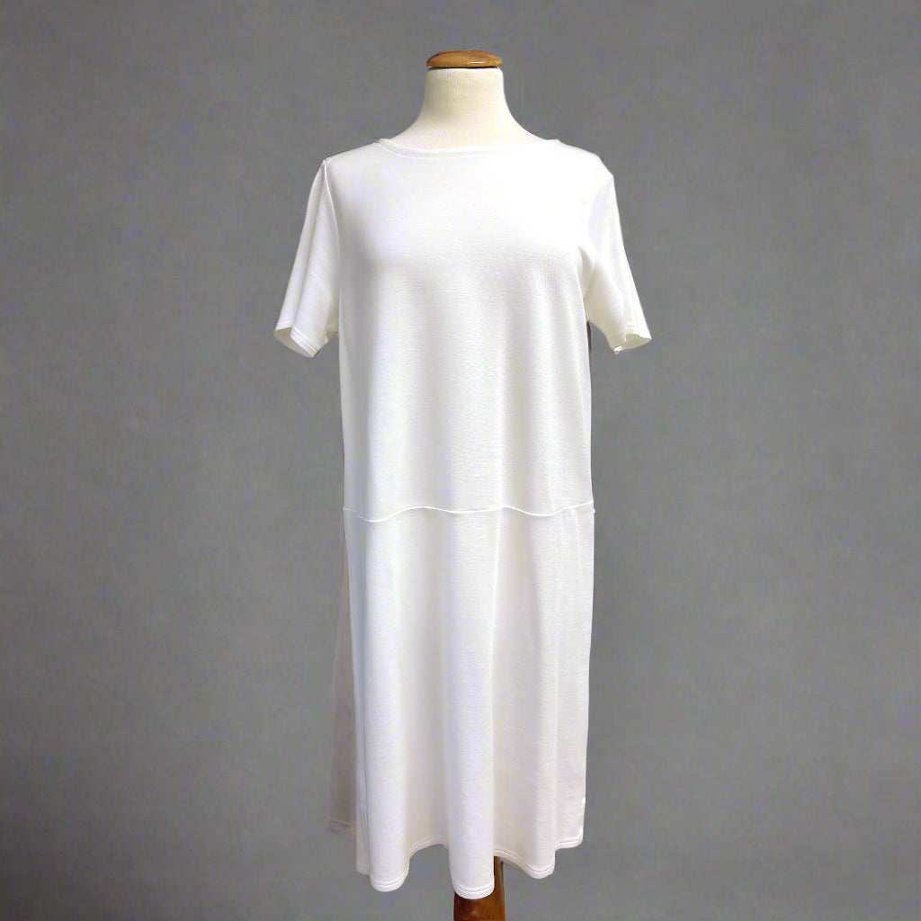 Eileen Fisher ivory knit dress, size M, NEW WITH TAGS!