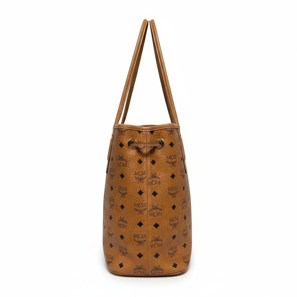 MCM cognac Liz reversible Visetos shopper, LIKE NEW!