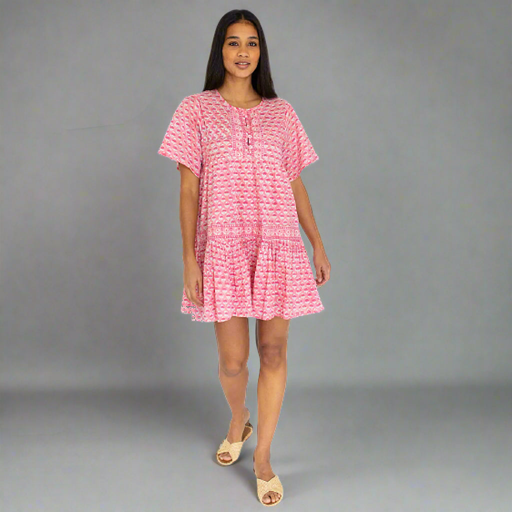 Marea pink and white floral Tiki dress, size XS, NEW WITH TAGS!