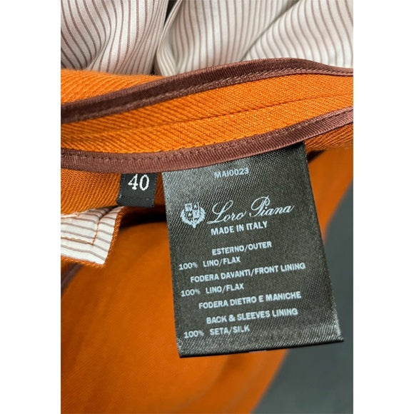 Loro Piana pumpkin linen blazer, size 40 (US 4-6)