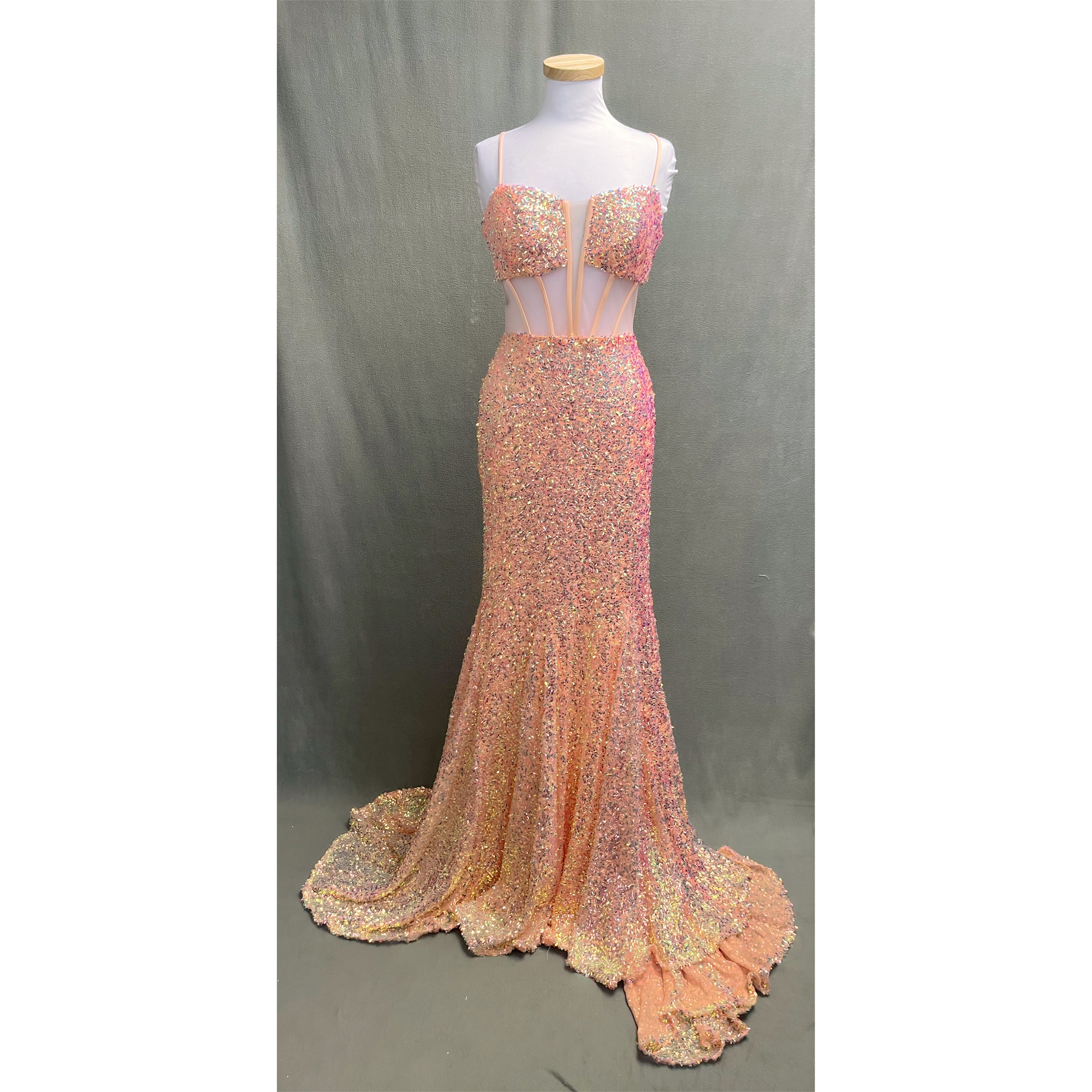 Alyce Paris peach sequin dress, sizes 2, 4 & 6, NEW WITH TAGS!