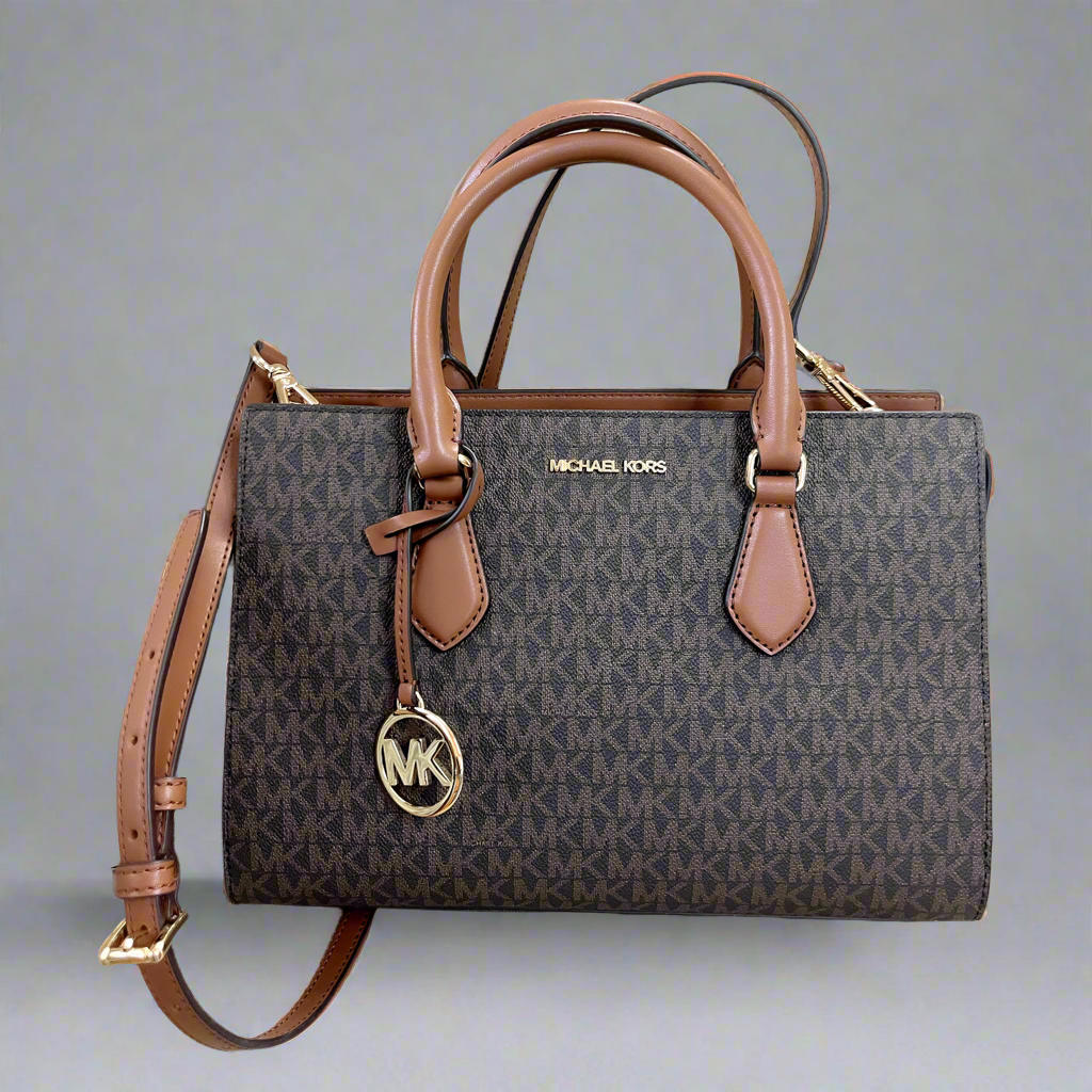 Michael Kors brown logo Sheila Satchel bag, BRAND NEW!