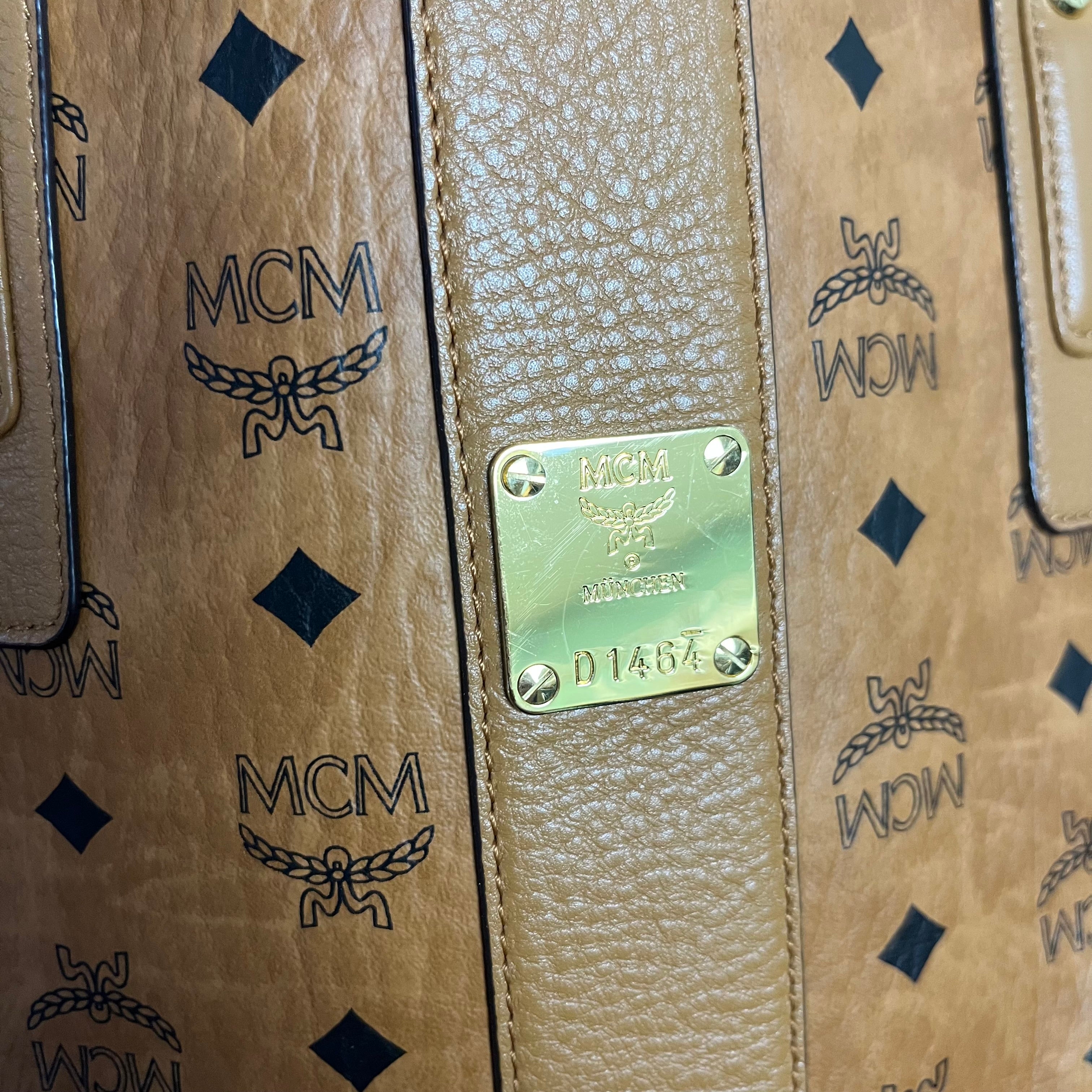 MCM cognac Liz reversible Visetos shopper, LIKE NEW!