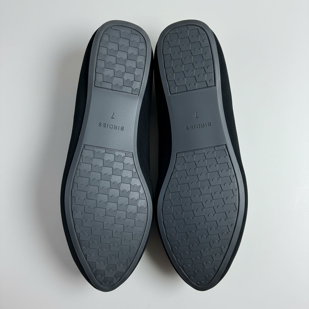 Birdies black flat with cheetah tassels, size 7, BRAND NEW IN BOX!