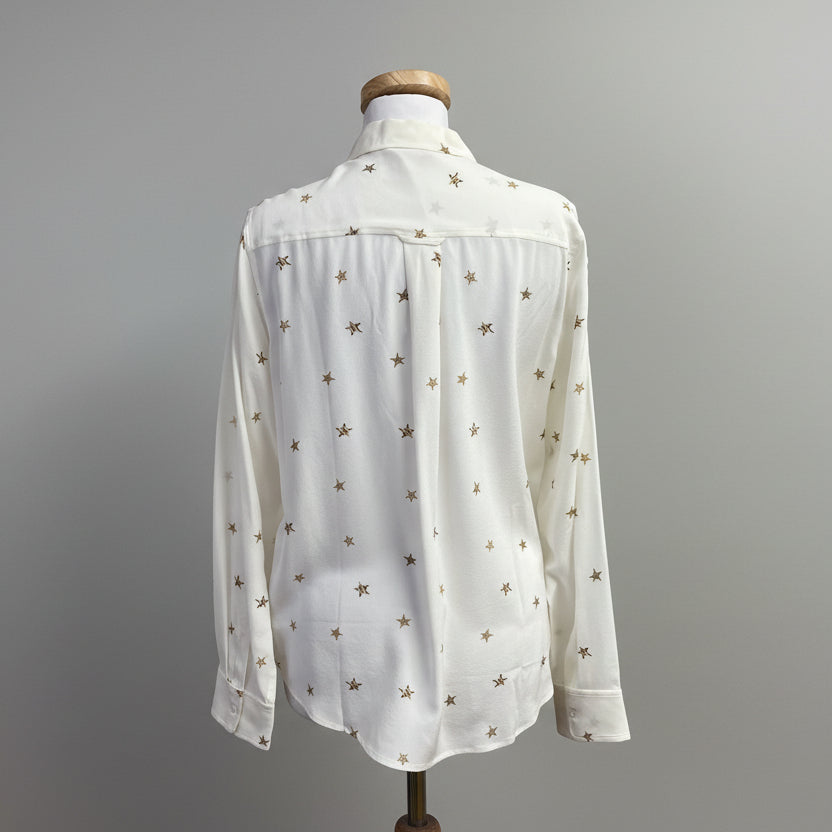 Rails ivory star print silk blouse, size M, NEW WITH TAGS!