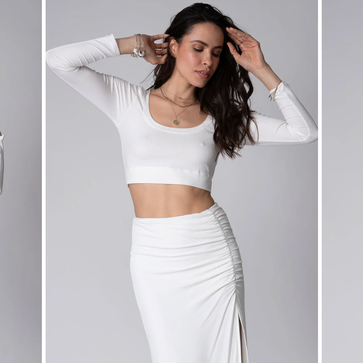 Stillwater white wide rib Ventanas top, size M, NEW WITH TAGS!