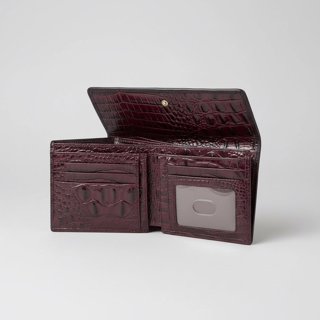 Brahmin animal print and burgundy wallet