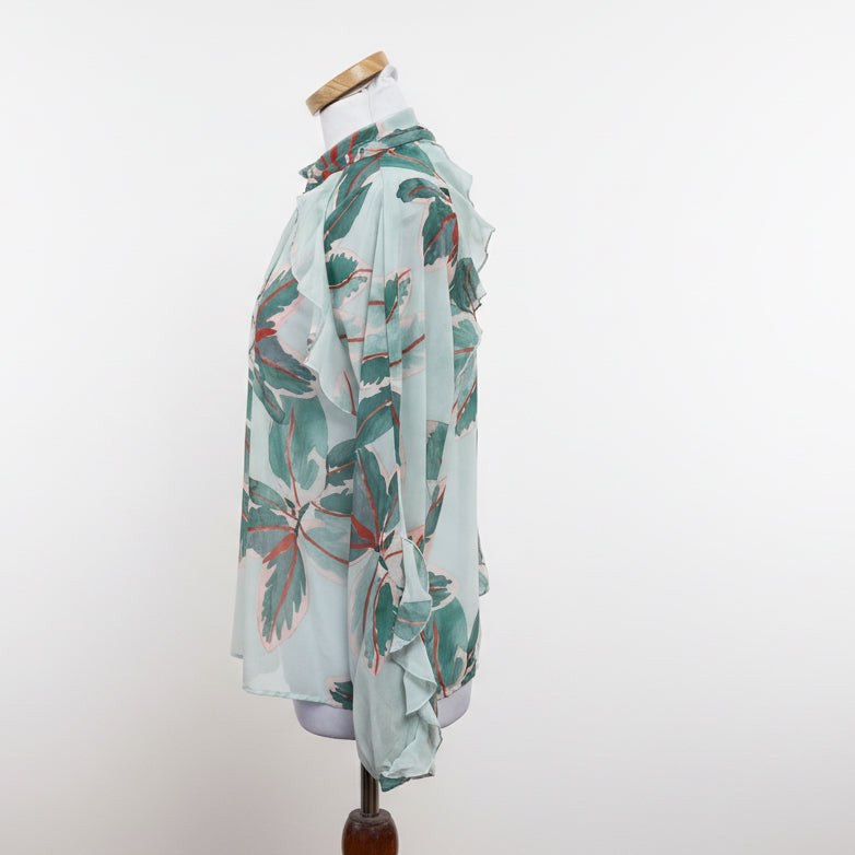 Hutch mint floral blouse, size S