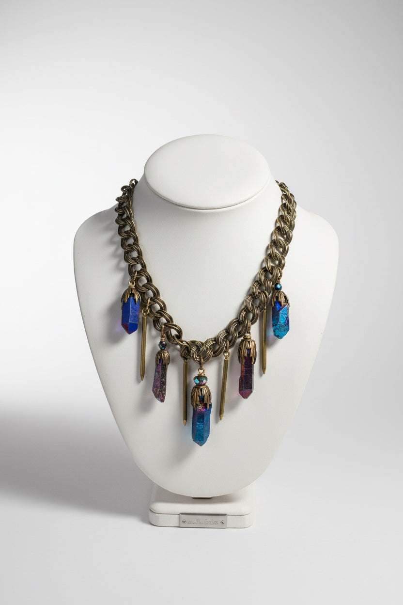 Jan Michaels bronze and quartz necklace