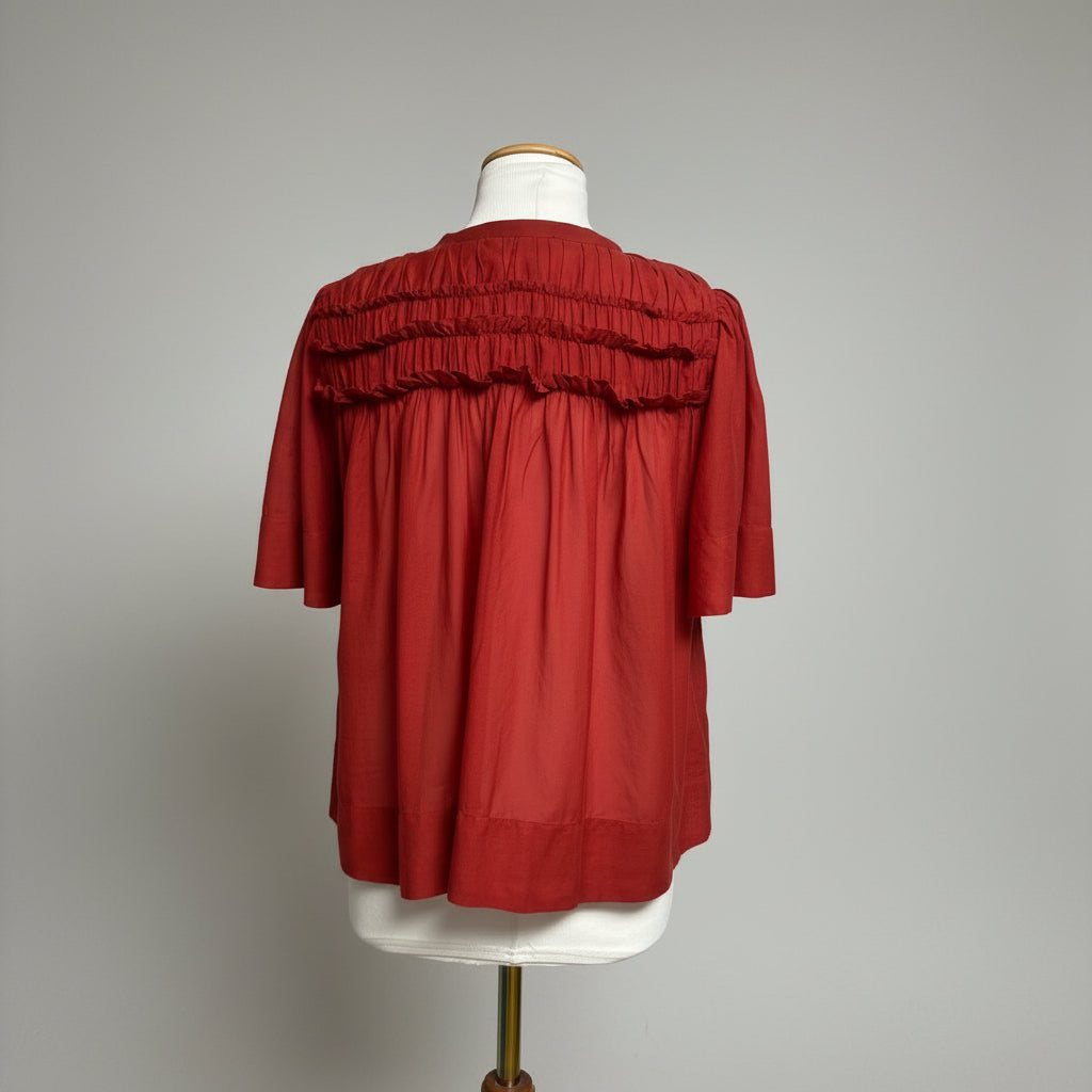 Sea New York brick red Nomi blouse, size S