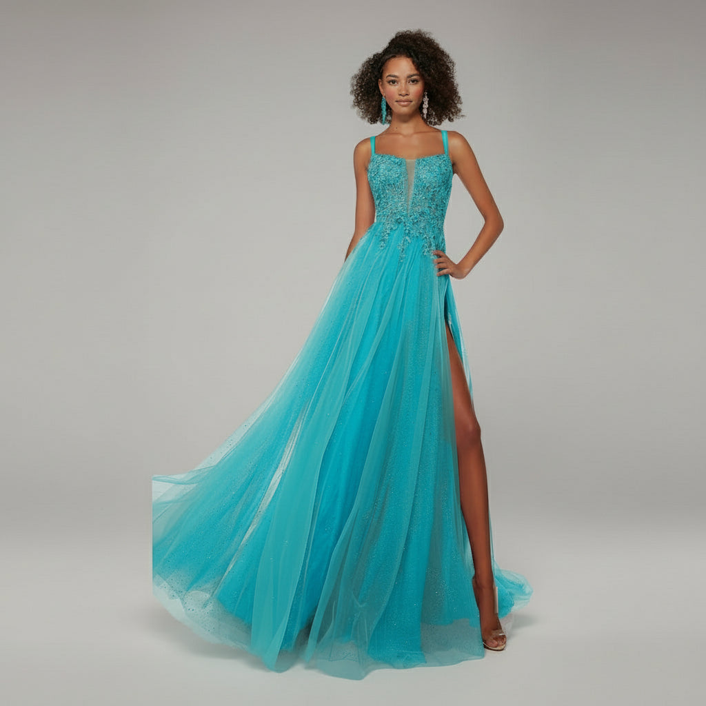 Alyce Paris cyan blue dress, size 16, NEW WITH TAGS!