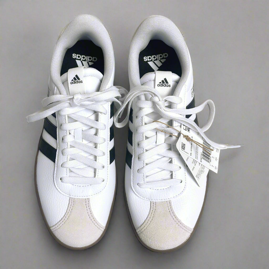 Adidas white VL Court 3.0 sneakers, size 9.5, BRAND NEW!