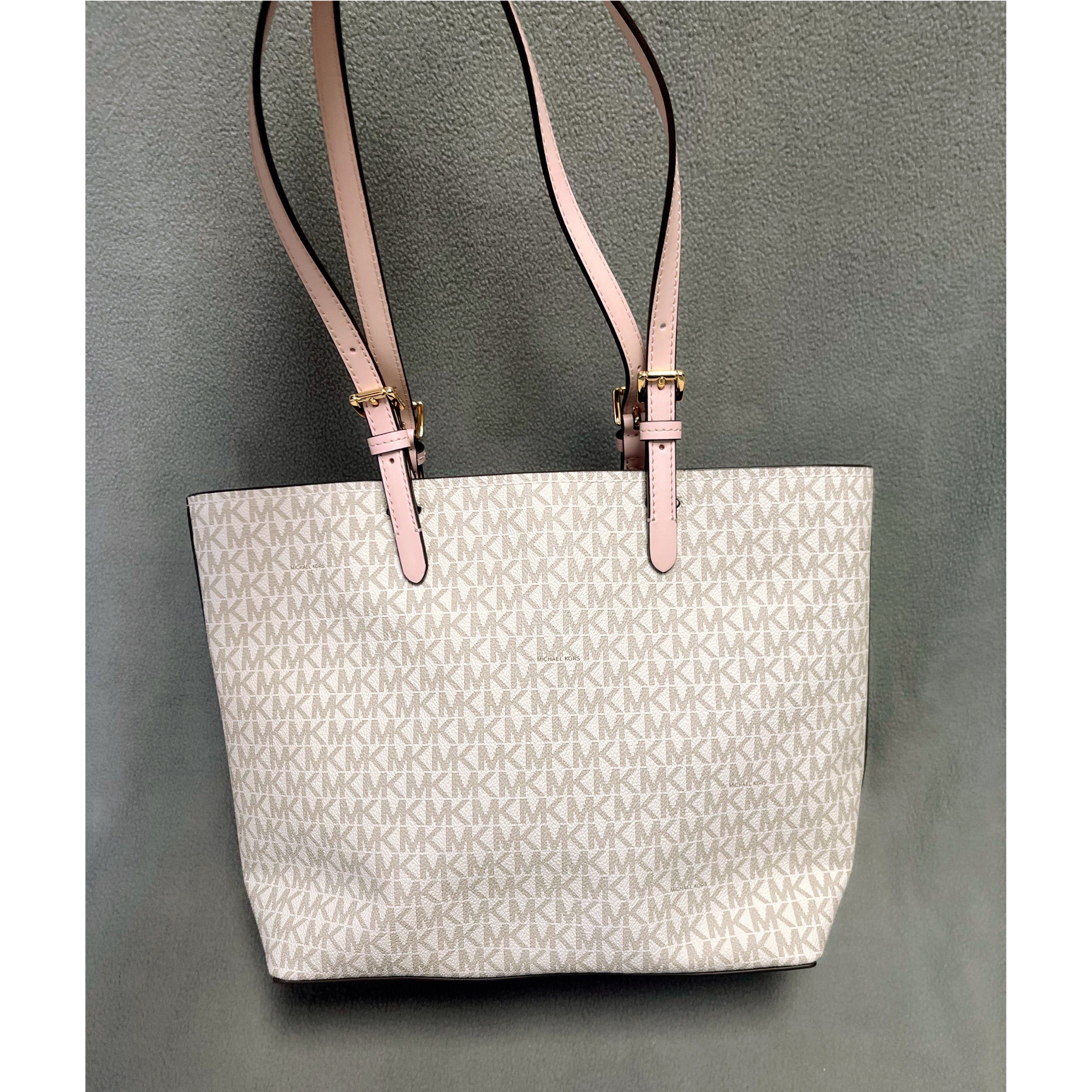 Michael Kors cream and blush Jet Set Double Pocket Tote, NEW WITH TAGS!