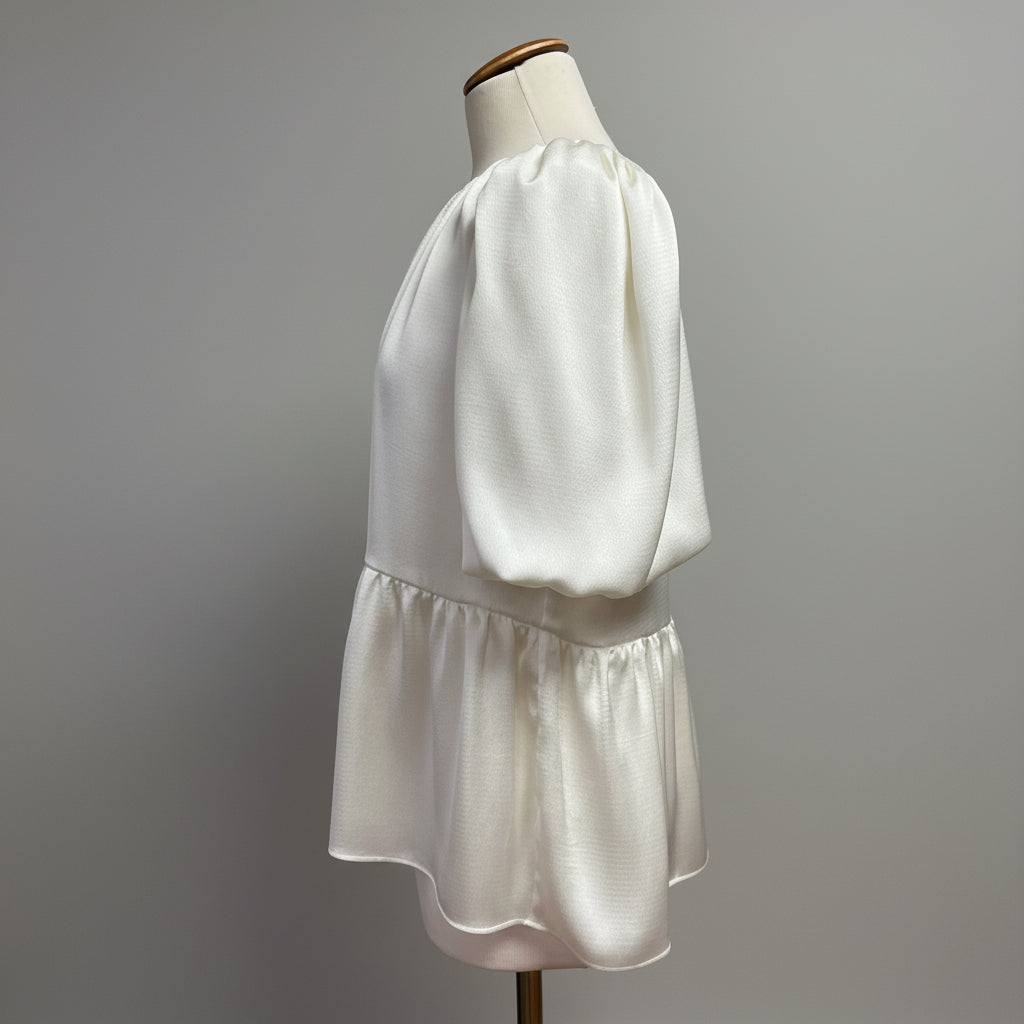 Lilly Pulitzer cream satin Blakelynn blouse, size 4