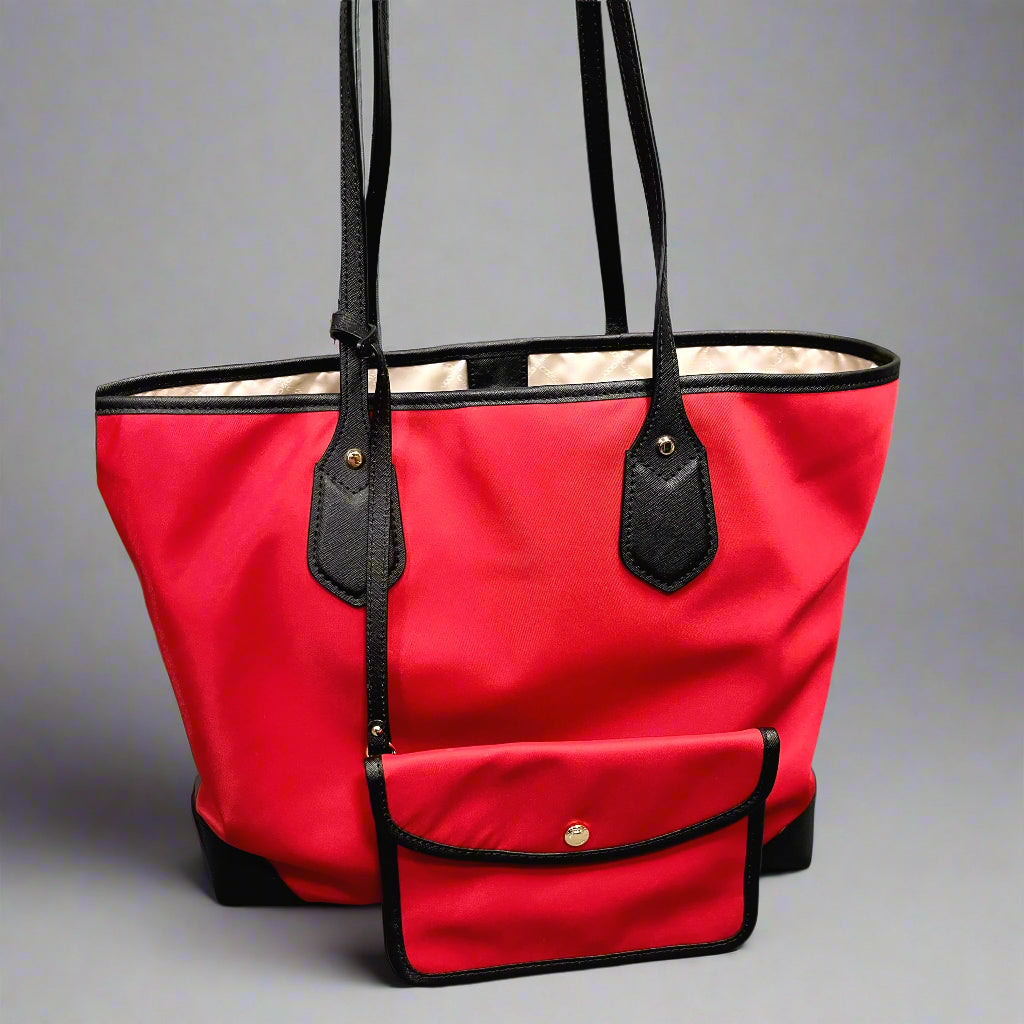 Michael Kors red nylon "Eva" tote