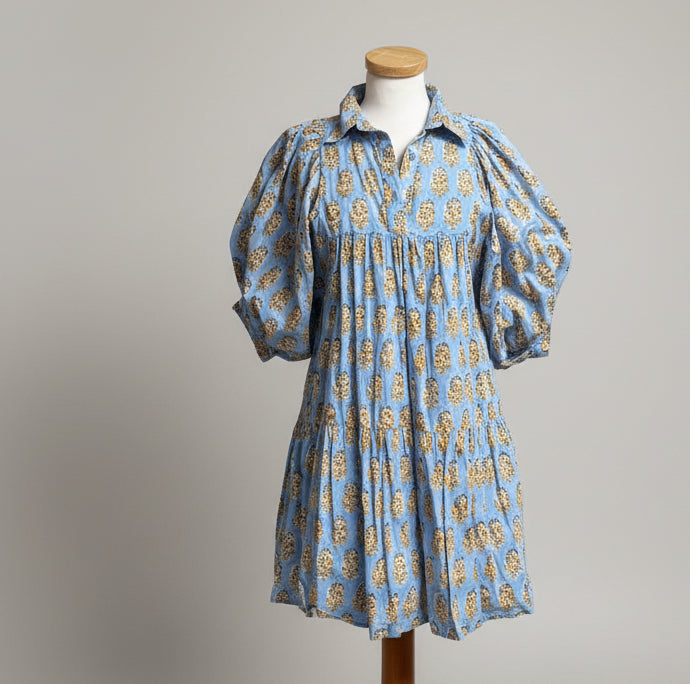 Saule Parc light blue floral dress, size XS