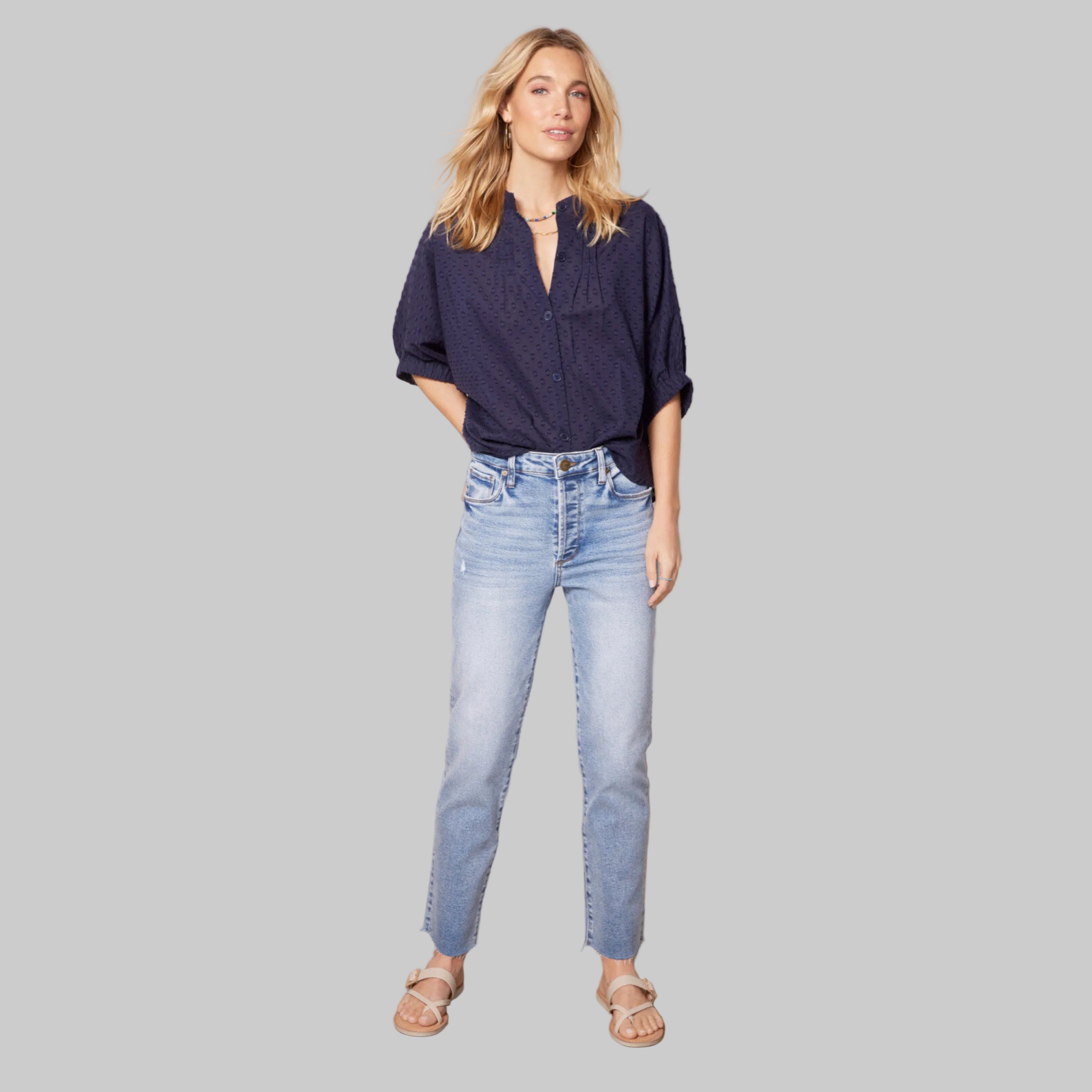 Emerson Fry navy blouse, one size fits most