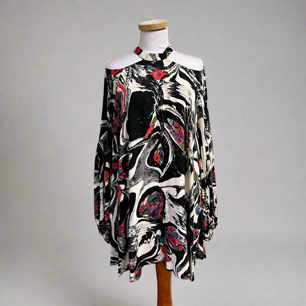 Free People black print dress, size S