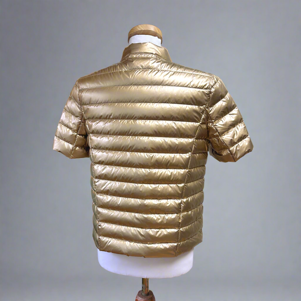 J. McLaughlin gold Amira puffer jacket, size S