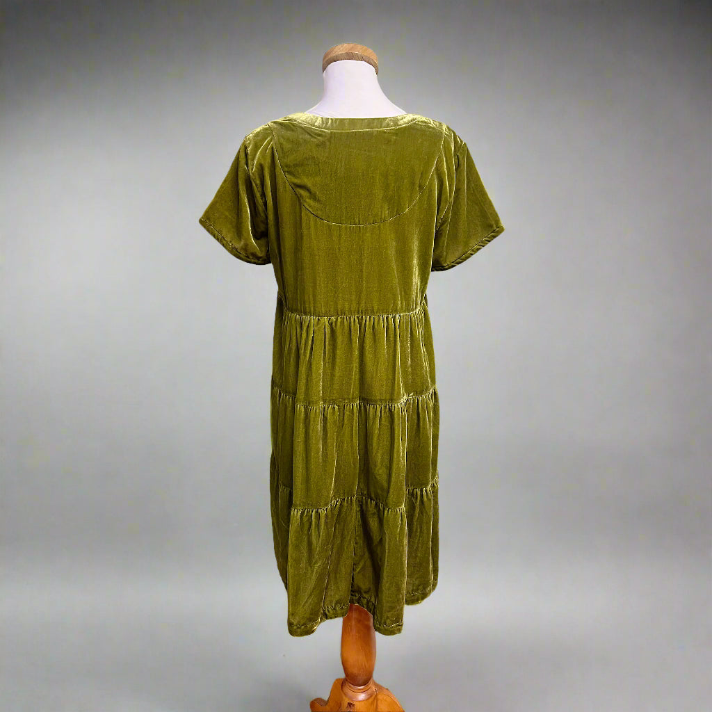 Maeve moss velour dress, size M