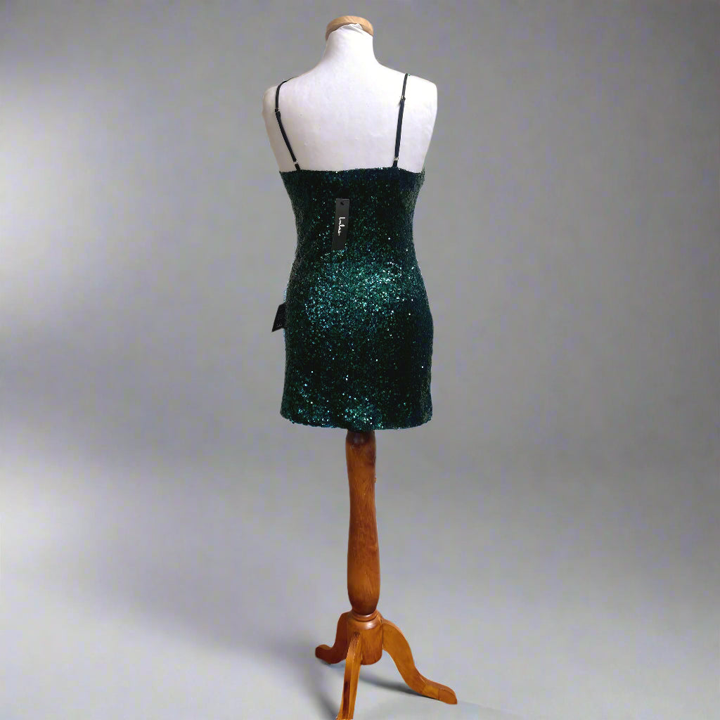 Lulu's green sequin dress, size XS, NEW WITH TAGS!