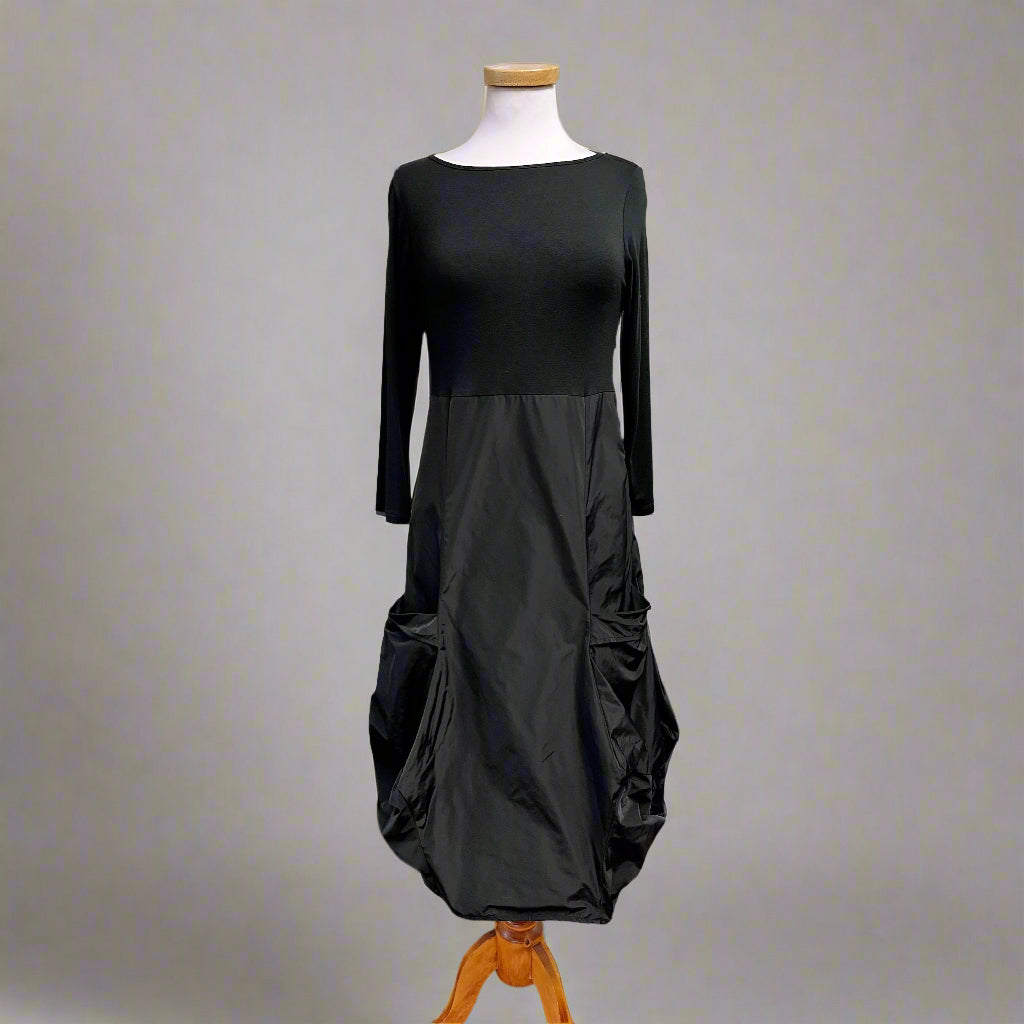 Sun Kim black balloon hem dress, size XS