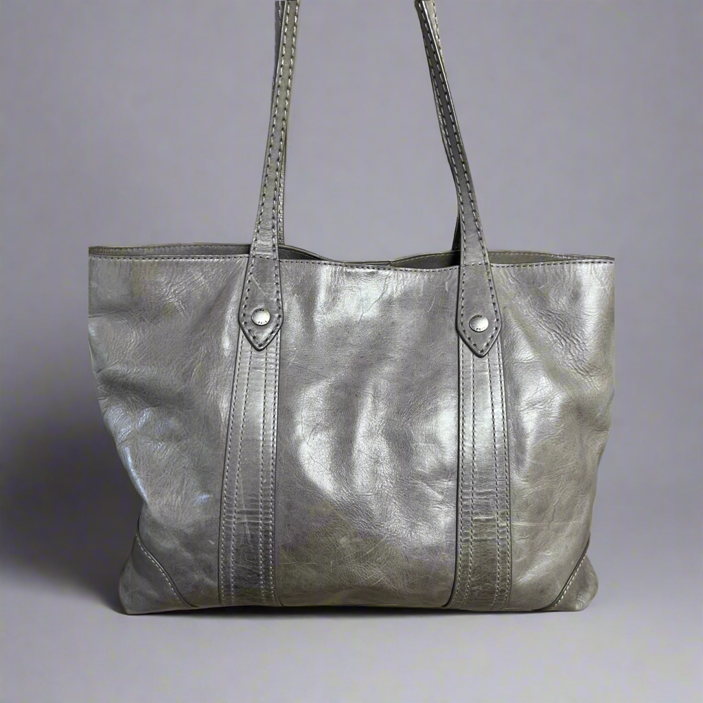 Frye gray leather Melissa bag