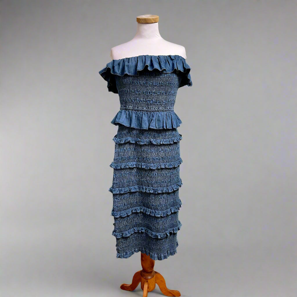 Corabella denim Ezra dress, size M