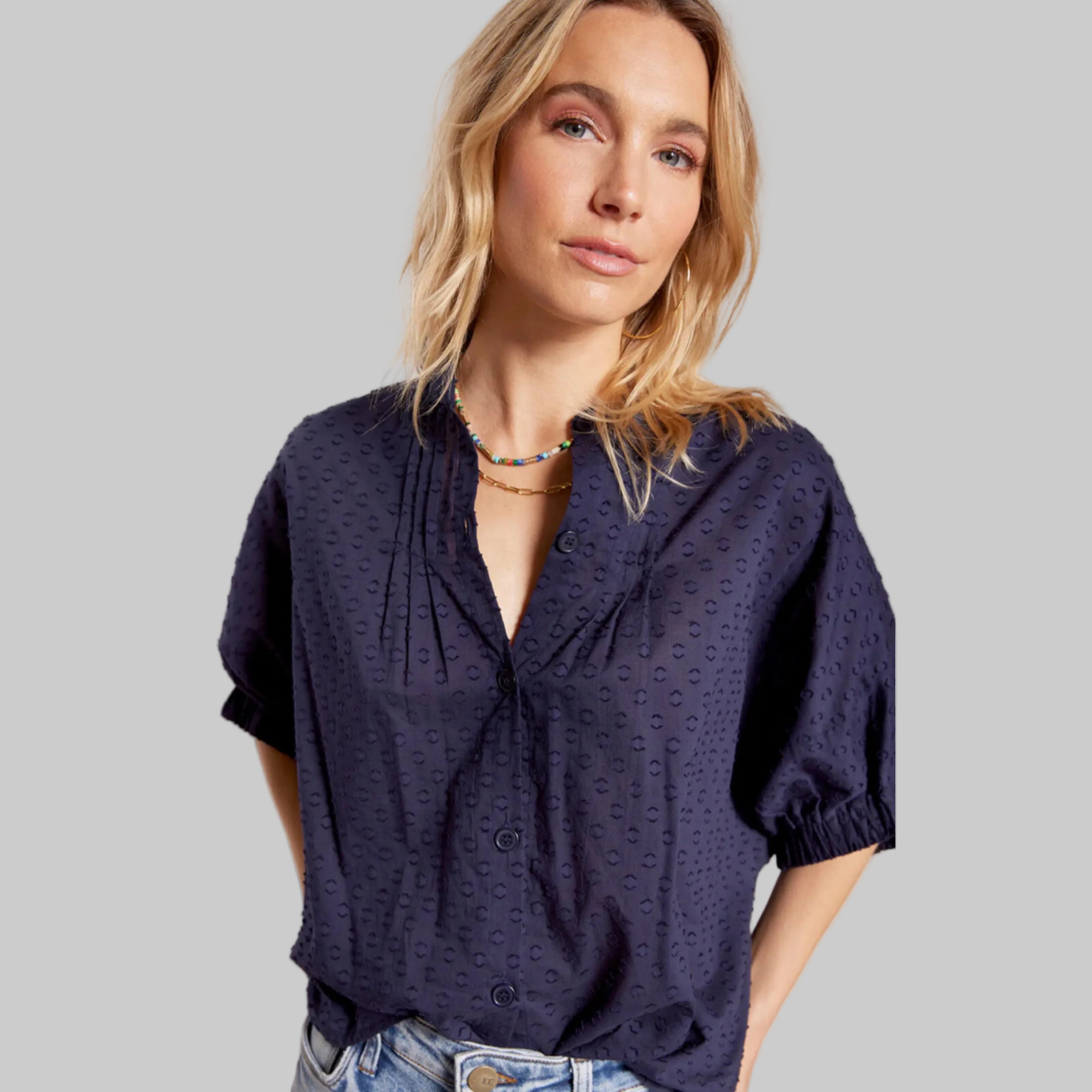 Emerson Fry navy blouse, one size fits most