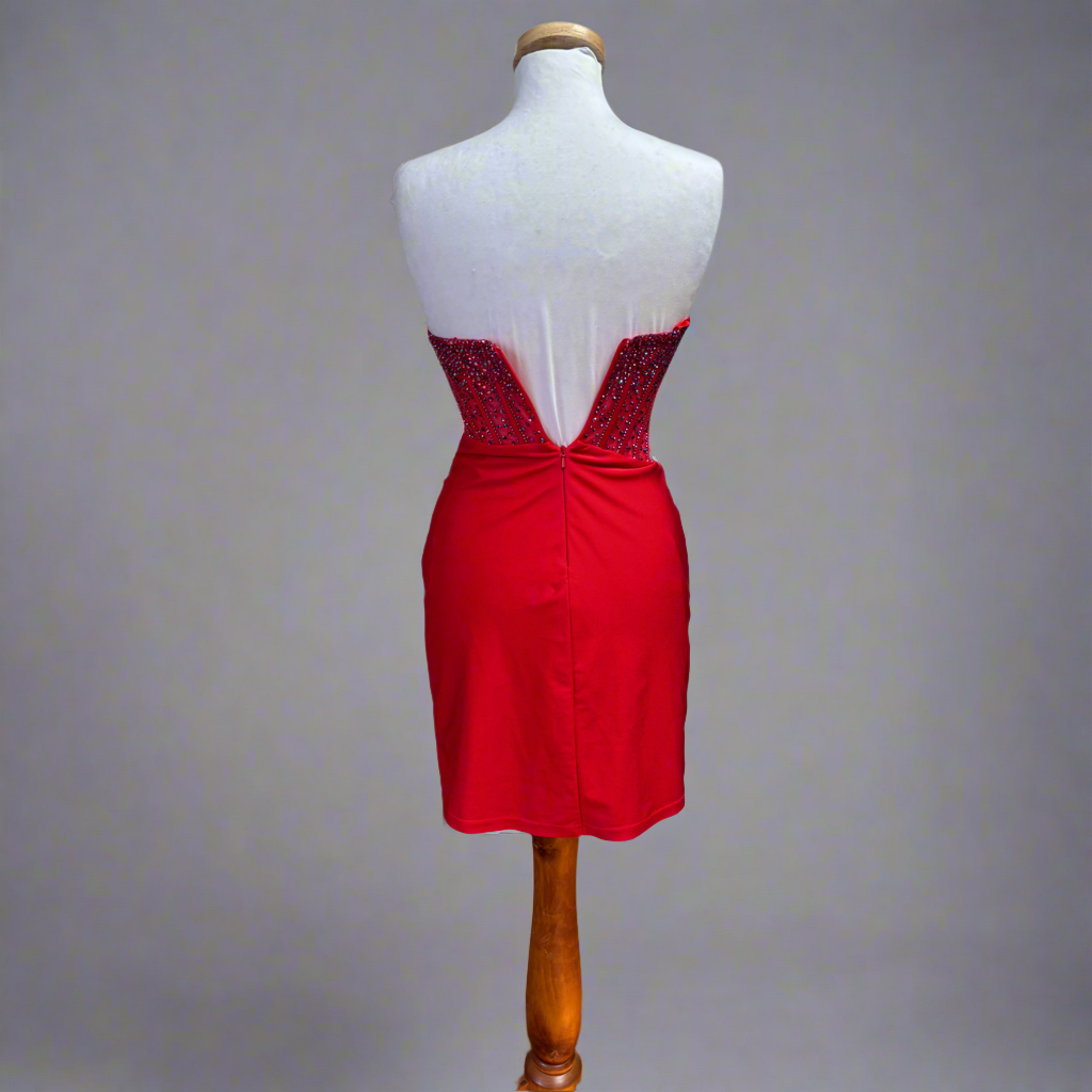 Ashley Lauren red beaded dress, size 2