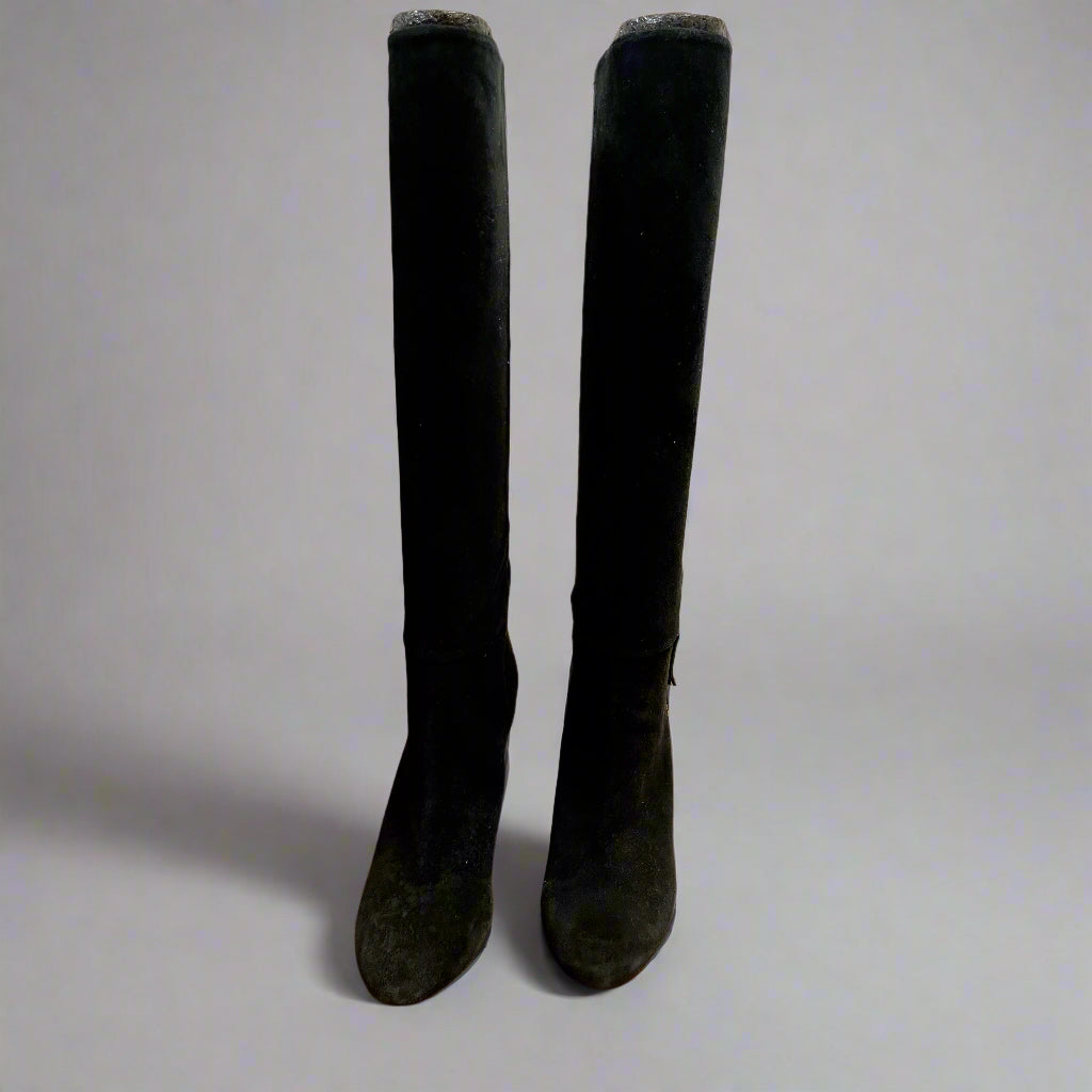 Nine West black suede boots, size 6.5, BRAND NEW!