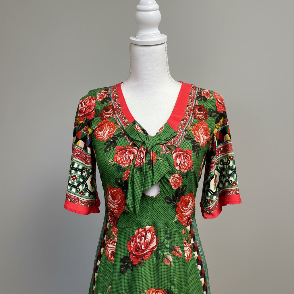 Farm Rio green floral Bolero dress, size S