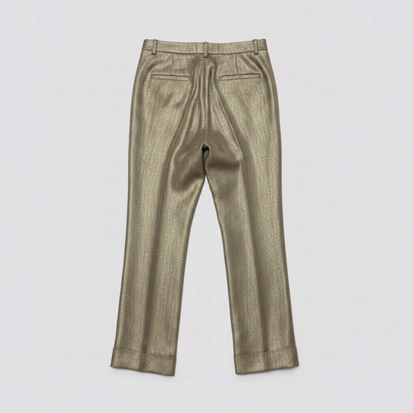 Lauren brown & gold metallic herringbone linen pants, size 4