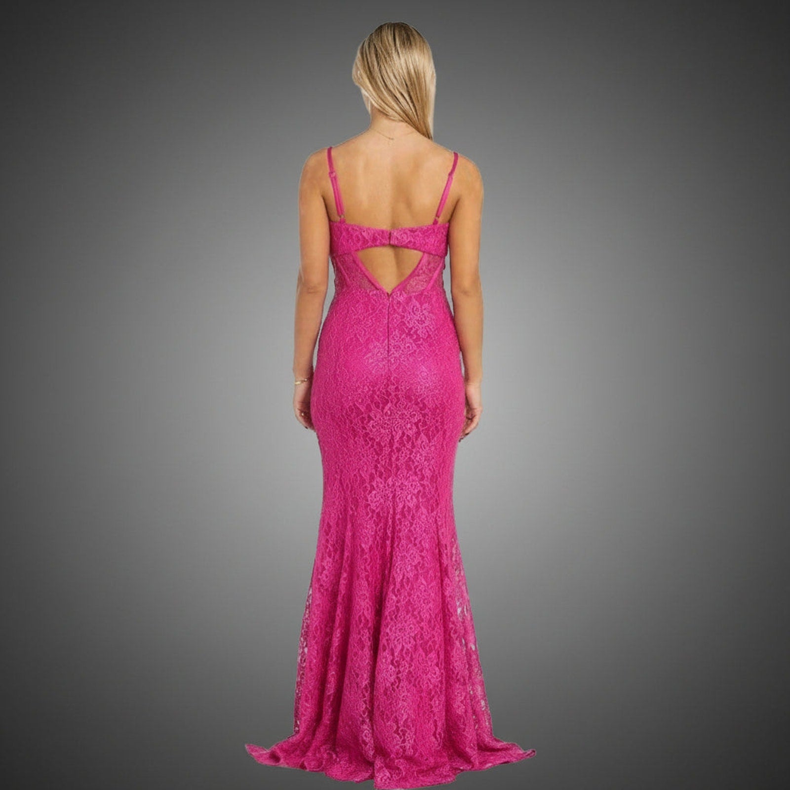 Morgan & Co. fuchsia lace dress, size 0