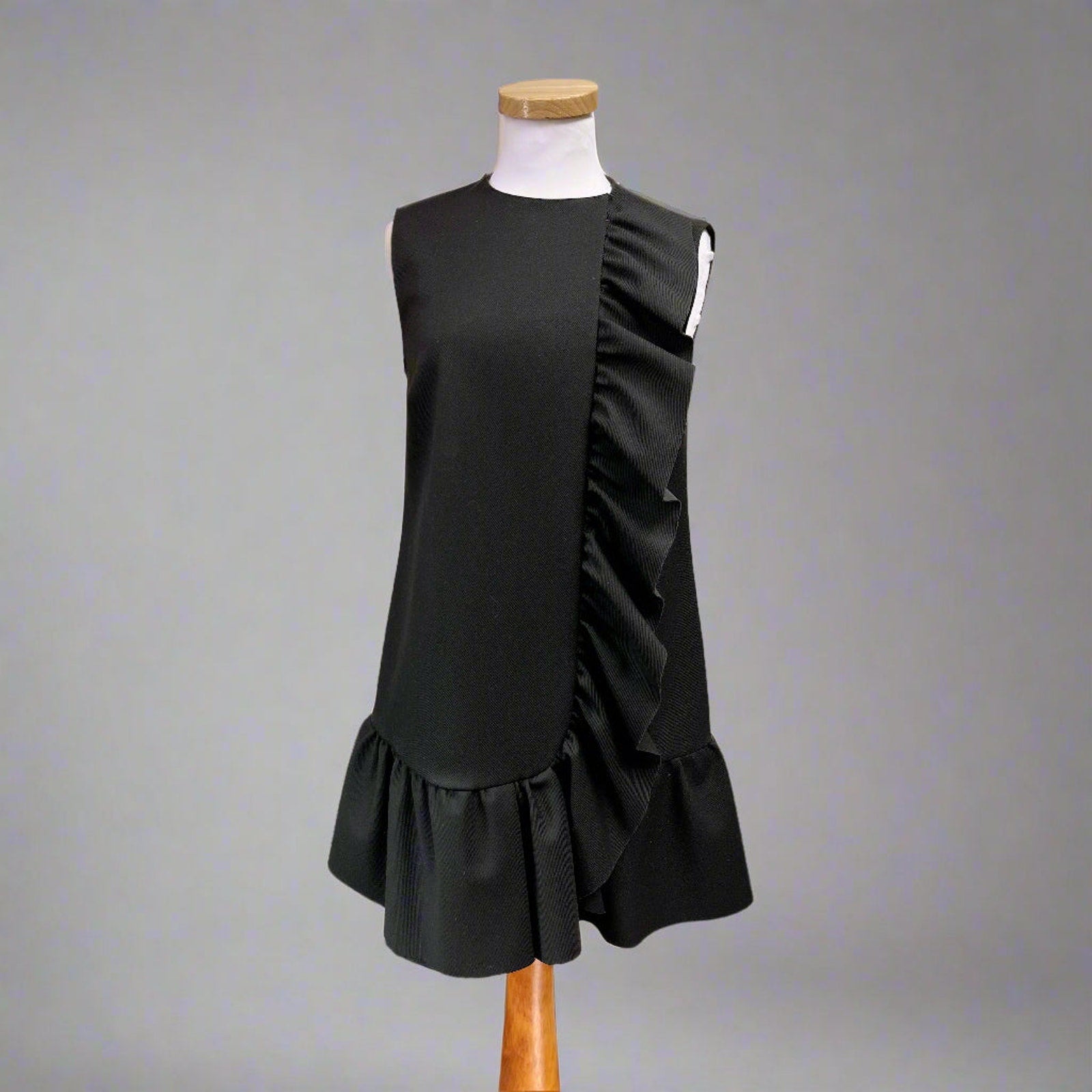 Red Valentino black dress with ruffle, size 6