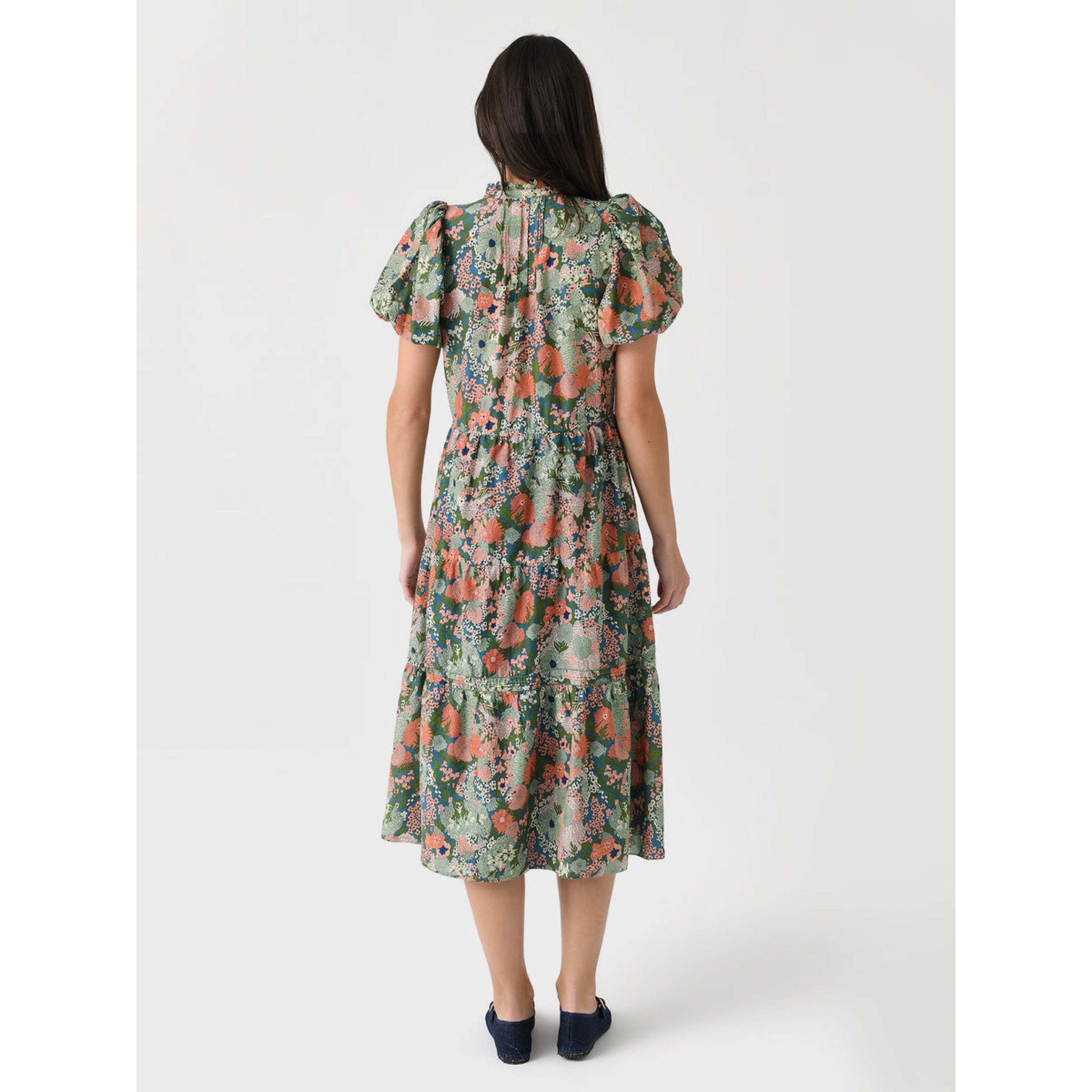 Trovata green floral Hildie dress, size XS