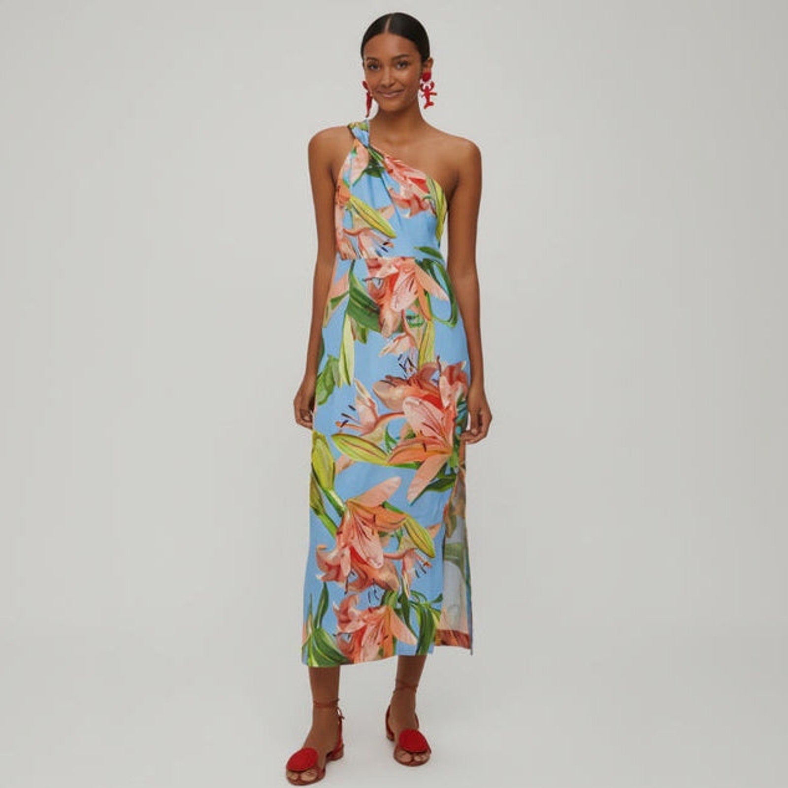 FARM Rio turquoise Blue Lily Bloom dress, size M
