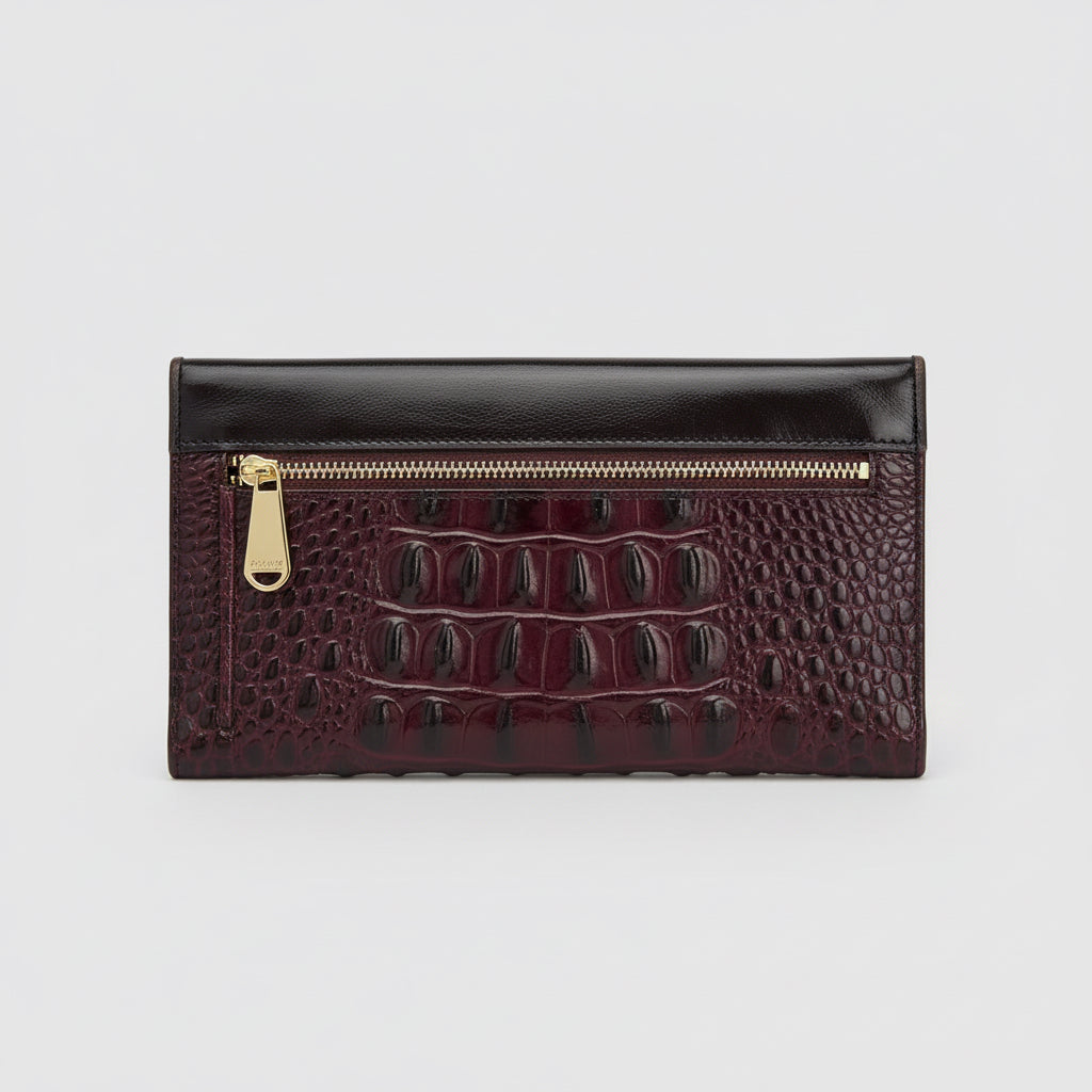 Brahmin animal print and burgundy wallet
