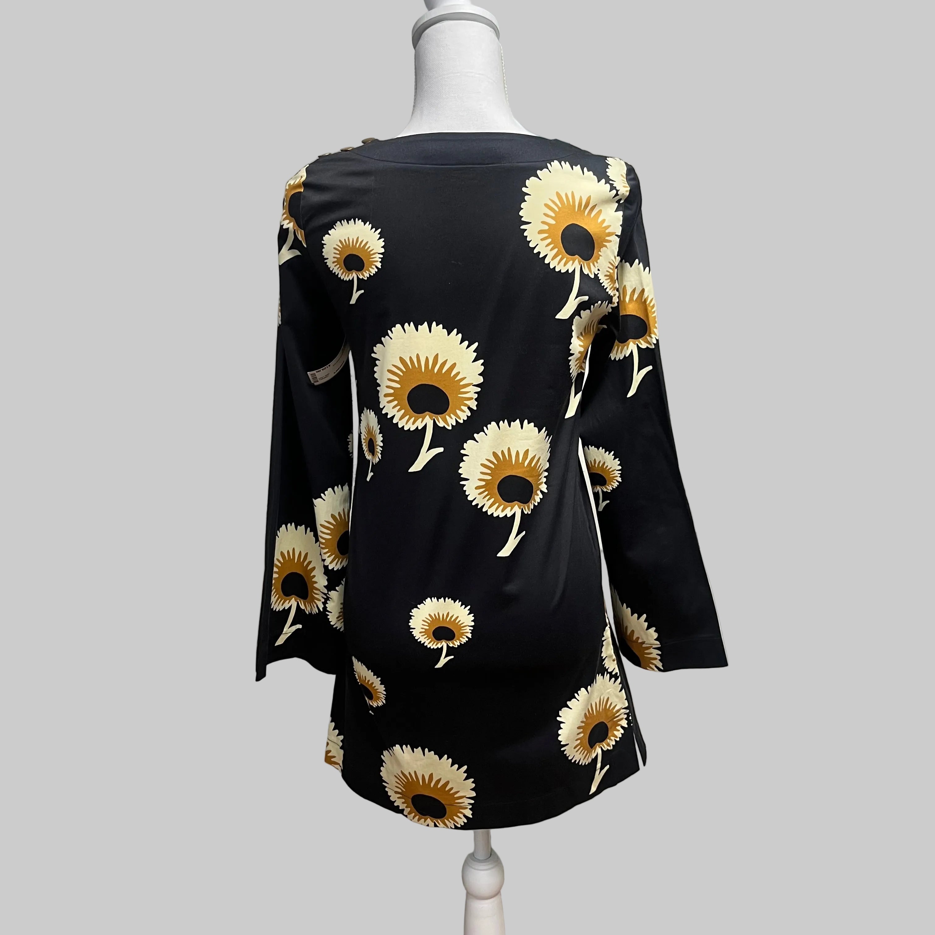 Troubadour black floral print dress, size 0