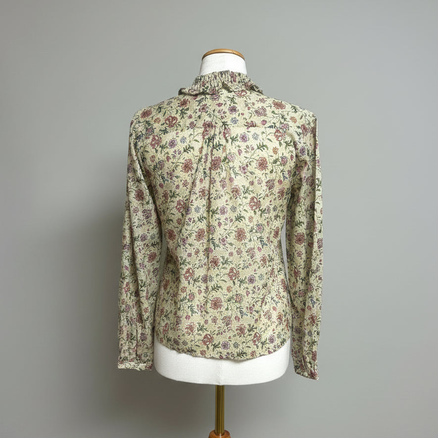 Trovata cream floral Herbarium Alise blouse, size XS