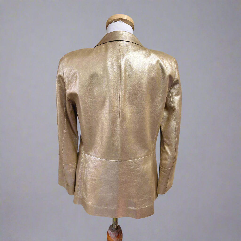 Lafayette 148 gold leather jacket, size 6