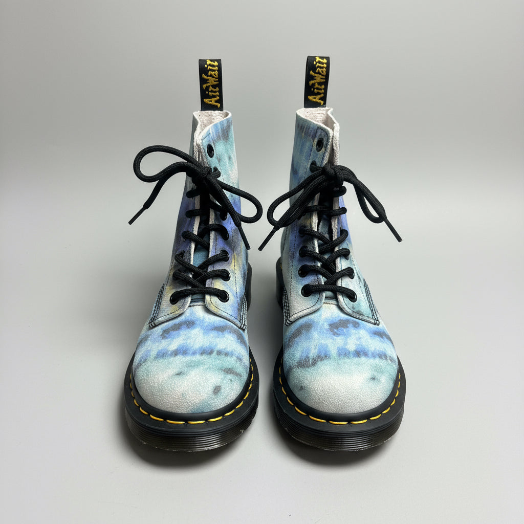 Doc Martens blue tie dye Pascal boots, size 5, LIKE NEW!