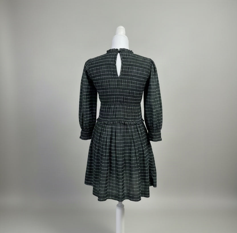 Apiece Apart evergreen plaid Aldea dress, size XS