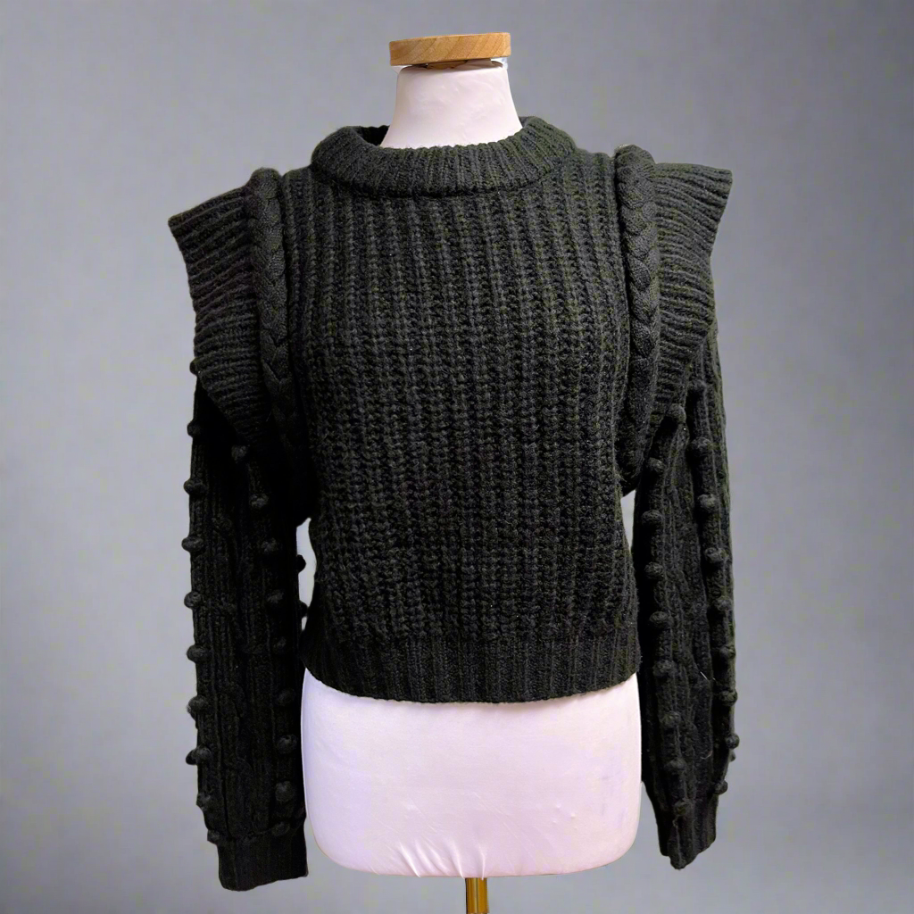 FARM Rio black Braided sweater, size S
